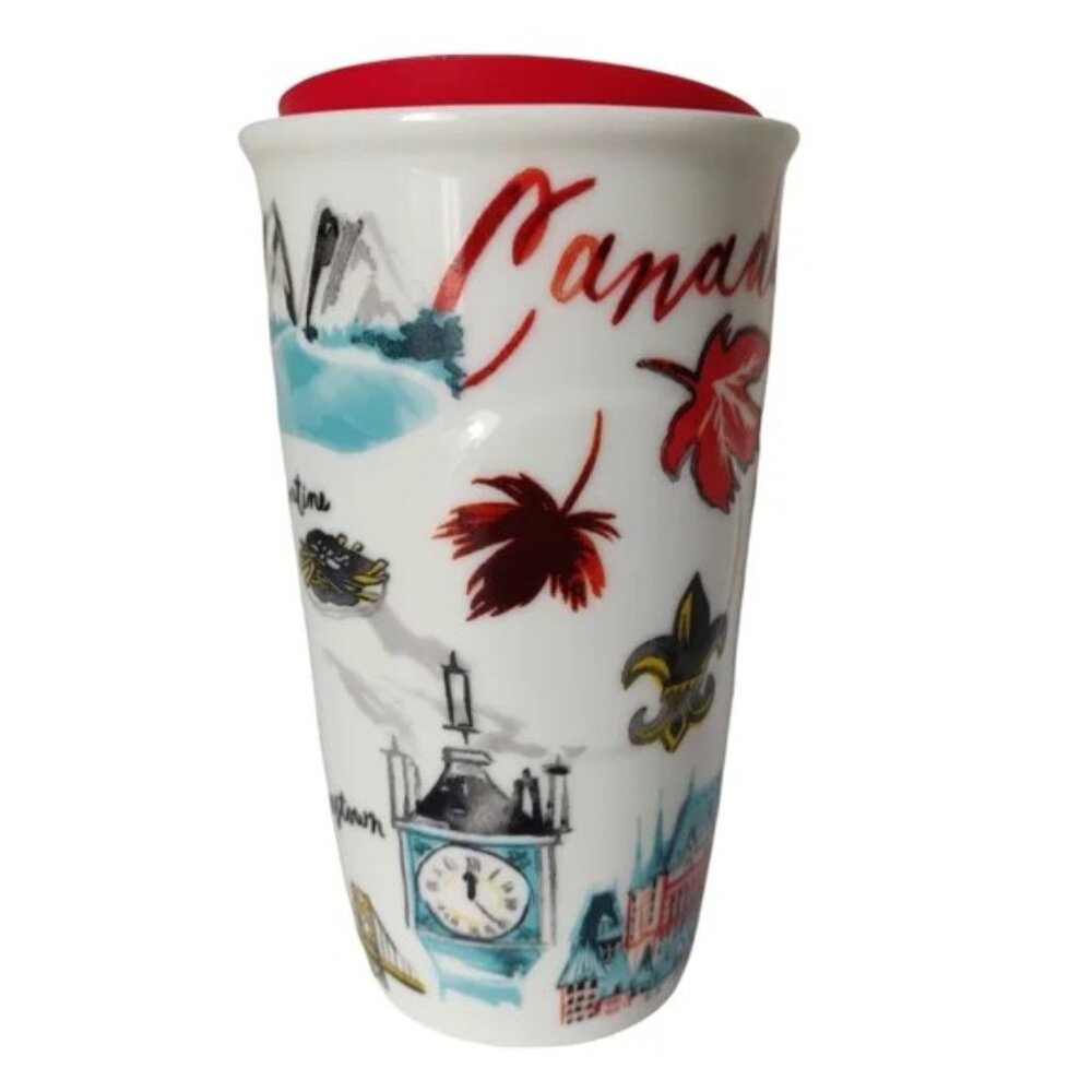 2016 Starbucks CANADA Icon Collection Travel Tumbler w Silicone Lid